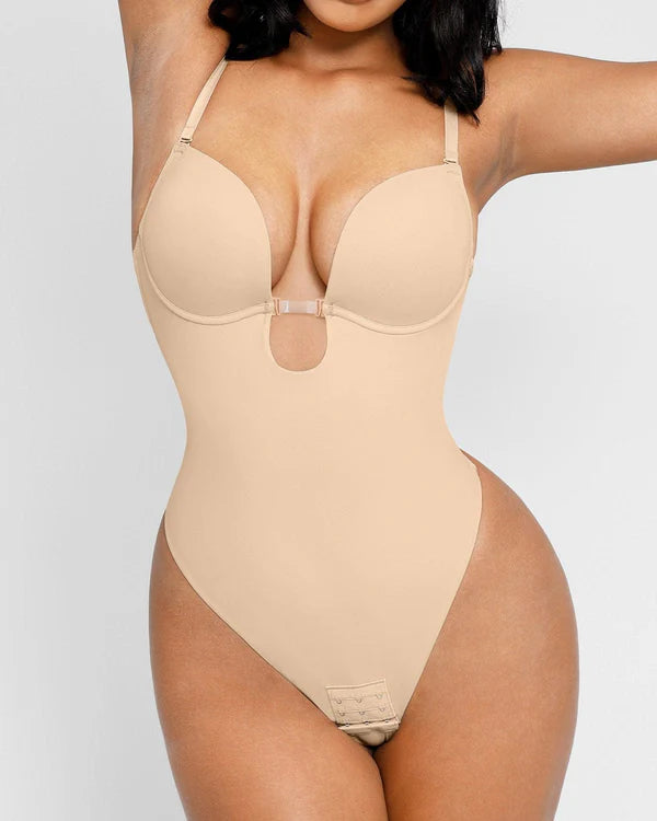Cellaura Backless U Plunge Thong Bodysuit