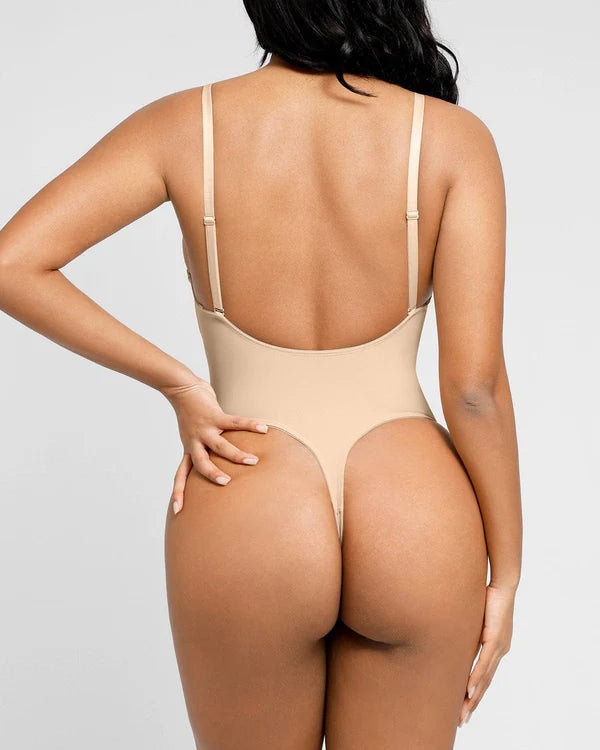 Cellaura Backless U Plunge Thong Bodysuit